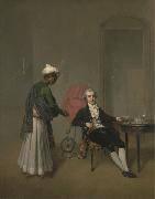 Portrait of a Gentleman, Possibly William Hickey, and an Indian Servant